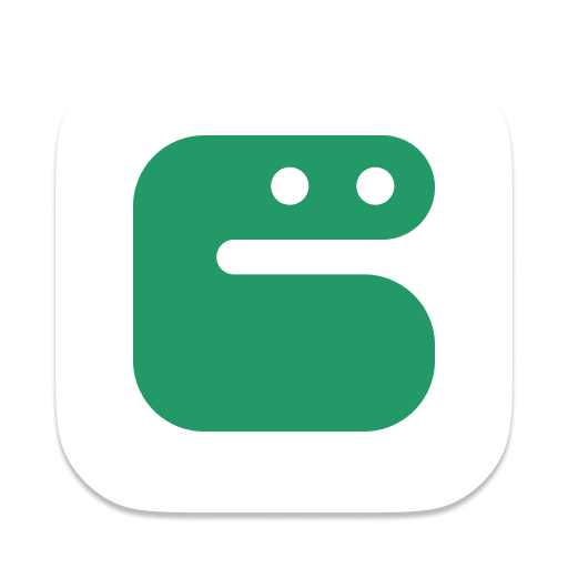 cambar icon - a green face on a white background